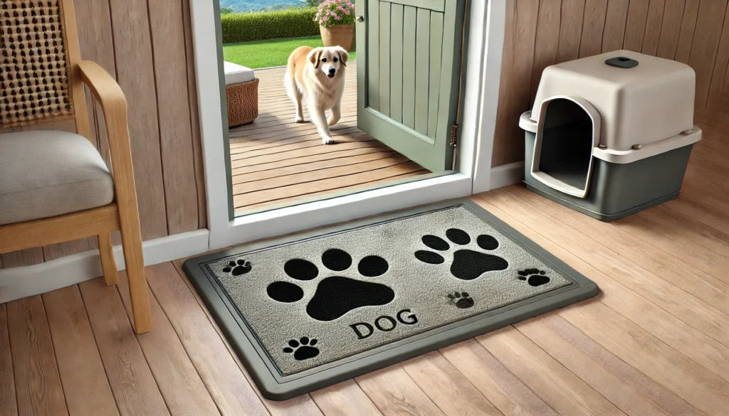 tapete para puerta de perro