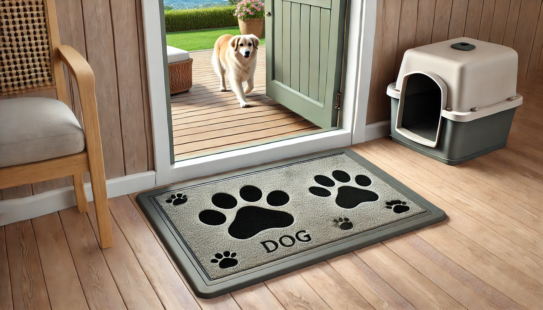 tapete para puerta de perro